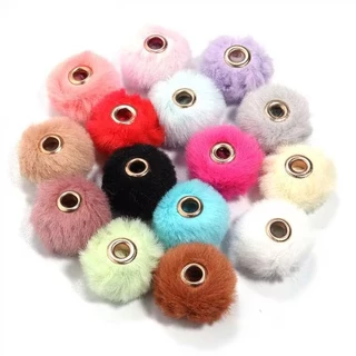 10ชิ้นใหม่เลียนแบบกระต่ายขนหลุมขนาดใหญ่ลูกปัด,ที่มีสีสันตรงหลุมตุ๊กตา ตัวเว้นวรรค ลูกปัด,ห่วงโซ่โทรศัพท์มือถือสร้อยคอลูกปัดหลวม,ทําเองเครื่องประดับเคร