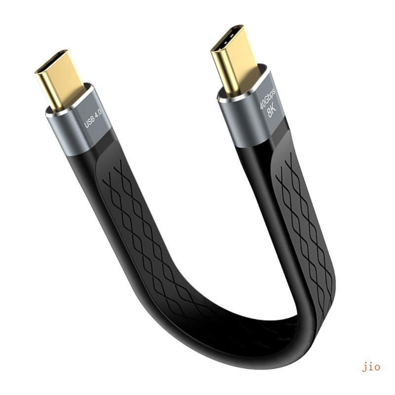 Jio USB4 C สายสั้น 5 9 นิ้วแบน 40G สาย USB C ถึง C 240W Fast Charging 8K60hz