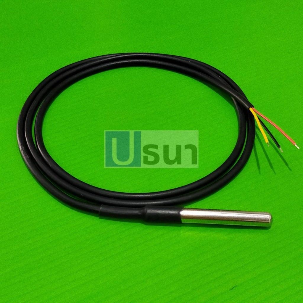 โพรบวัดอุณหภูมิ สายเซ็นเซอร์ ในของเหลว โพรบสแตนเลส กันน้ำ Probe Temperature Sensor DS18B20 18B20 #DS