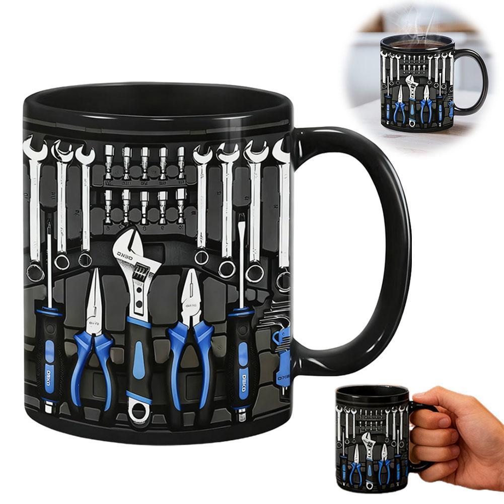 2d แบนกล่องเครื่องมือแก้วสําหรับชาย Creative 3d Effect ชุดเครื่องมือถ้วยกาแฟที่ไม่ซ้ํากัน Diy สําหรั