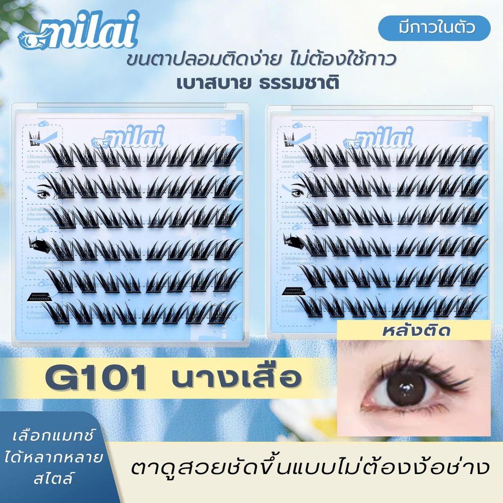 【ใหม่】G101 นางเสือ MILAIขนตาปลอมกาวในตัว ตาหวาน มีวอลลุ่ม ตาโต ละมุน