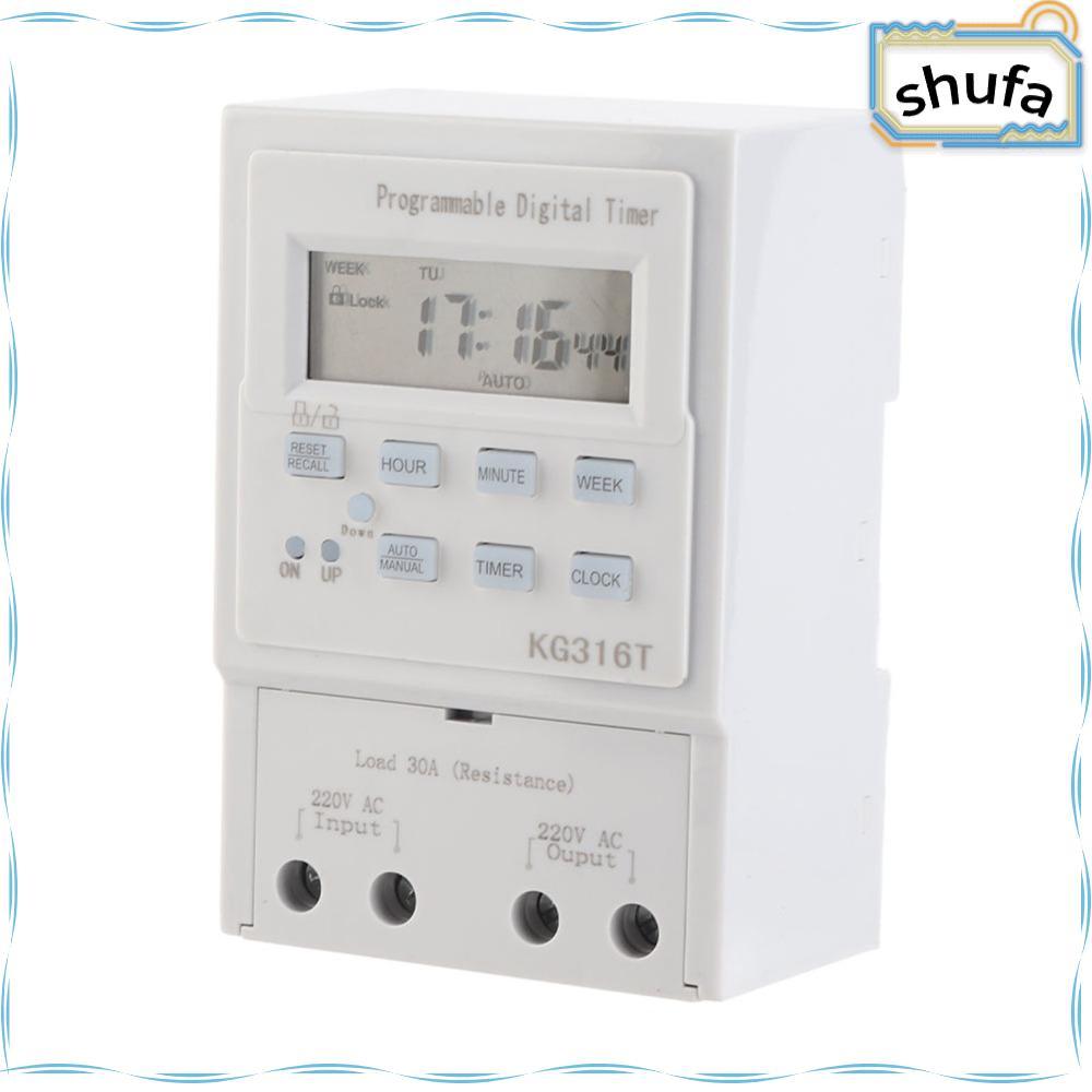 SHUFA Digital Timer Switch, Microcomputer AC 220V Programmable Timer, Smart Home 30A 1W Power 1Min -