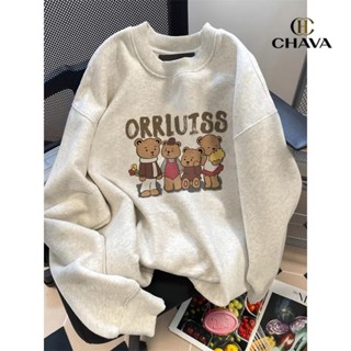 【COD】เสื้อสเวตเตอร์คอกลม คอตตอน100% สำหรับผู้หญิง ขนาดพลัสไซ…