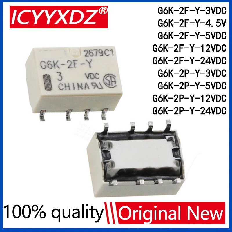 5PCS G6K-2F-Y G6K-2P-Y สัญญาณรีเลย์ 8PIN สําหรับรีเลย์ DC 3V 5V 12V 24V G6K-2F-Y5VDC G6K-2F-Y-12VDC 