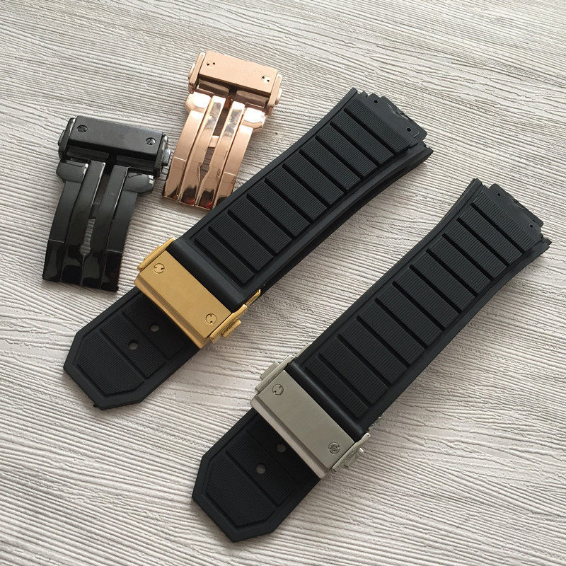 เหมาะสําหรับ Hengbao HUBLOT HUBLOT King Series สายนาฬิกาสายยางสีดําเทปซิลิโคน 29 * 19 มม.