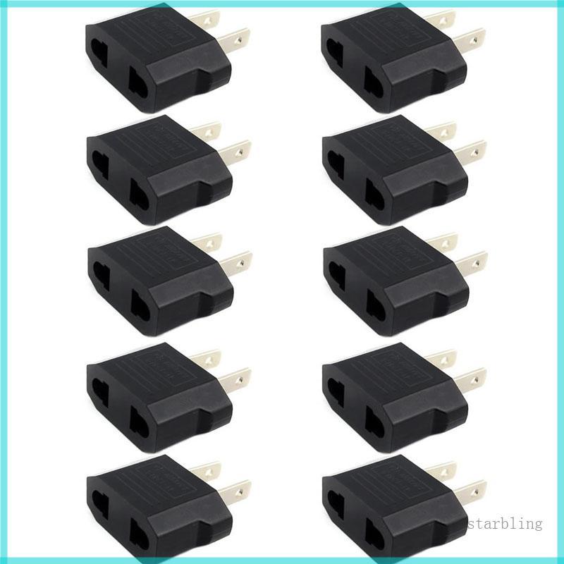 10pcs European Euro EU to US USA Plug Travel Charger Adapter Outlet Converter