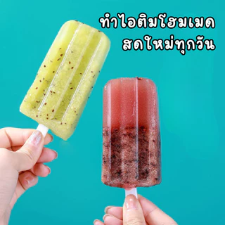 แม่พิมพ์ไอติม แม่พิมพ์น้ำแข็ง ไอติมแท่งแบบ 4 ช่อง สำหรับทำน้ำผลไม้แช่แข็ง มีฝาปิด DIY พร้อมส่ง