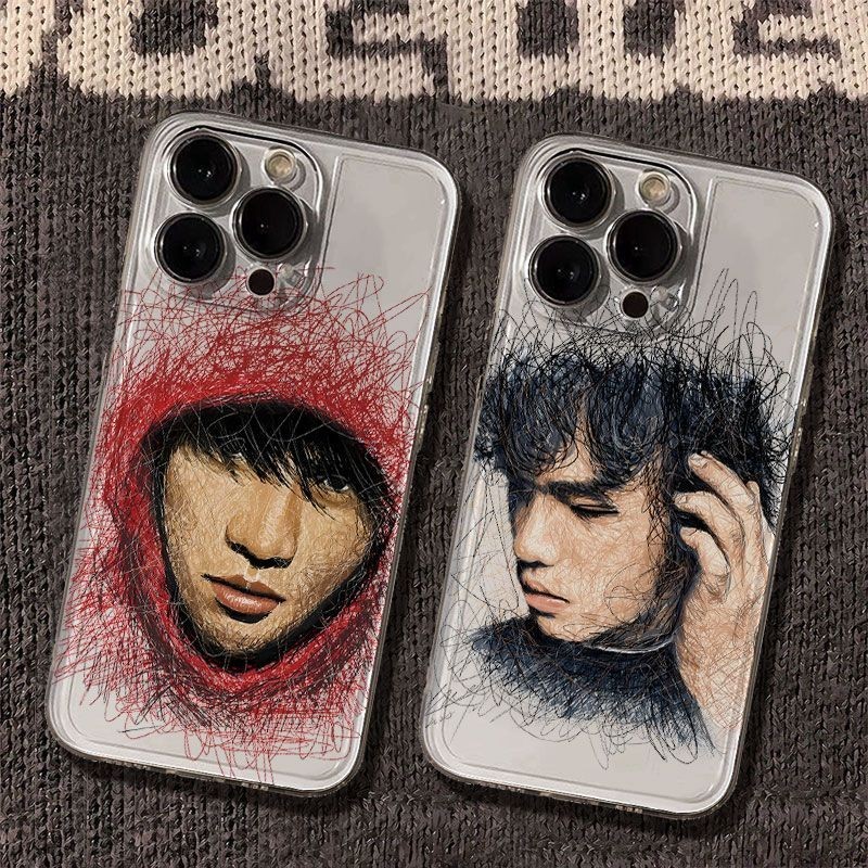 Jay Jay Chou เคสโทรศัพท์อัลบั้มร่างออนไลน์เหมาะสําหรับ Apple ทุกรุ่น#Jay周杰伦线稿专辑手机壳适用苹果全型号#4/3