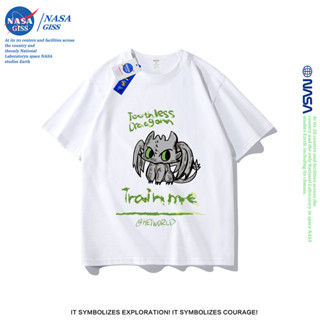 NASA เสื้อยืดชายหญิงแขนสั้น สไตล์ลำลอง summer Toothless พิมพ…