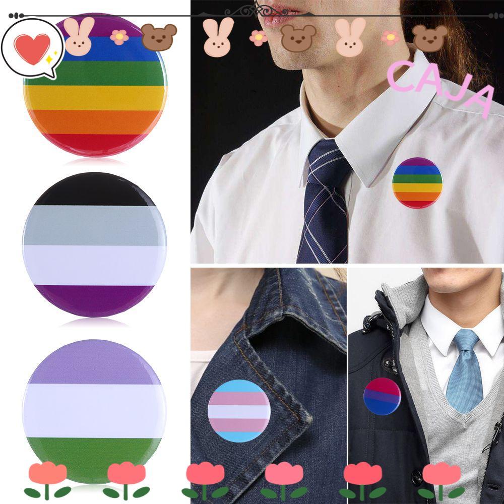 CAJA1 1/2PCS เข็มกลัด Rainbow Lapel เครื่องประดับอุปกรณ์เสริมหมวกตกแต่งเกย์ Badge