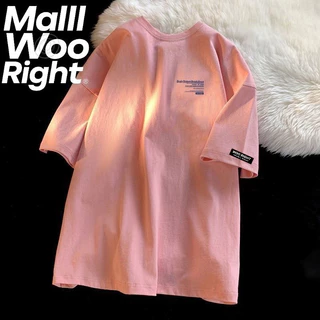 (จัดส่งตลอด 24 ชั่วโมง)Woo Right เสื้อคู่รักชายหญิงเกาหลี oversize สวมใส่สบาย สไตล์คลาสสิก พิมพ์ลายตัวอักษร897