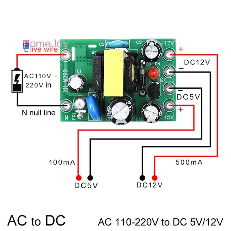 [HomeJoy-t] Mini AC-DC Converter AC110V 220V to DC 12V 0.2A+5V โมดูลบอร์ด