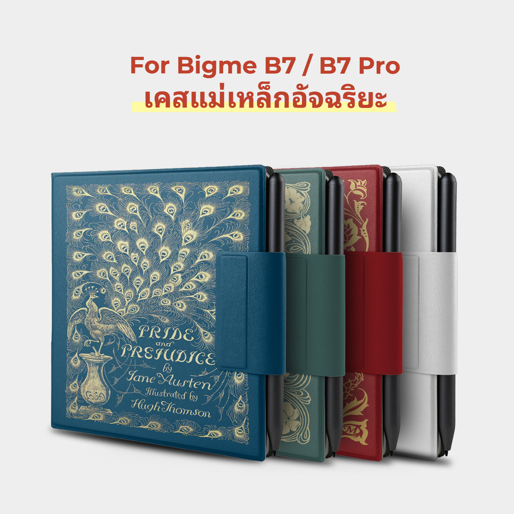 Twosheep เคสแม่เหล็ก Bigme B7 Bigme B7pro 7 นิ้ว ไร้ขอบ บางพิเศษ Auto Sleep Wake ลายหนังสือวินเทจ
