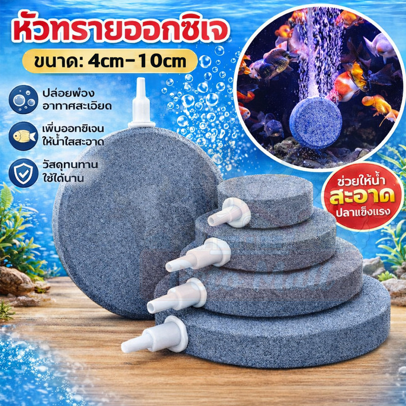 ถูก🎉หัวทรายออกซิเจน หัวทรายตู้ปลา หัวทรายจาน เนื้อละเอียด กระจายอากาศได้ด หัวทรายกลม อ๊อคซิเจนปลา มี 4 ขนาด