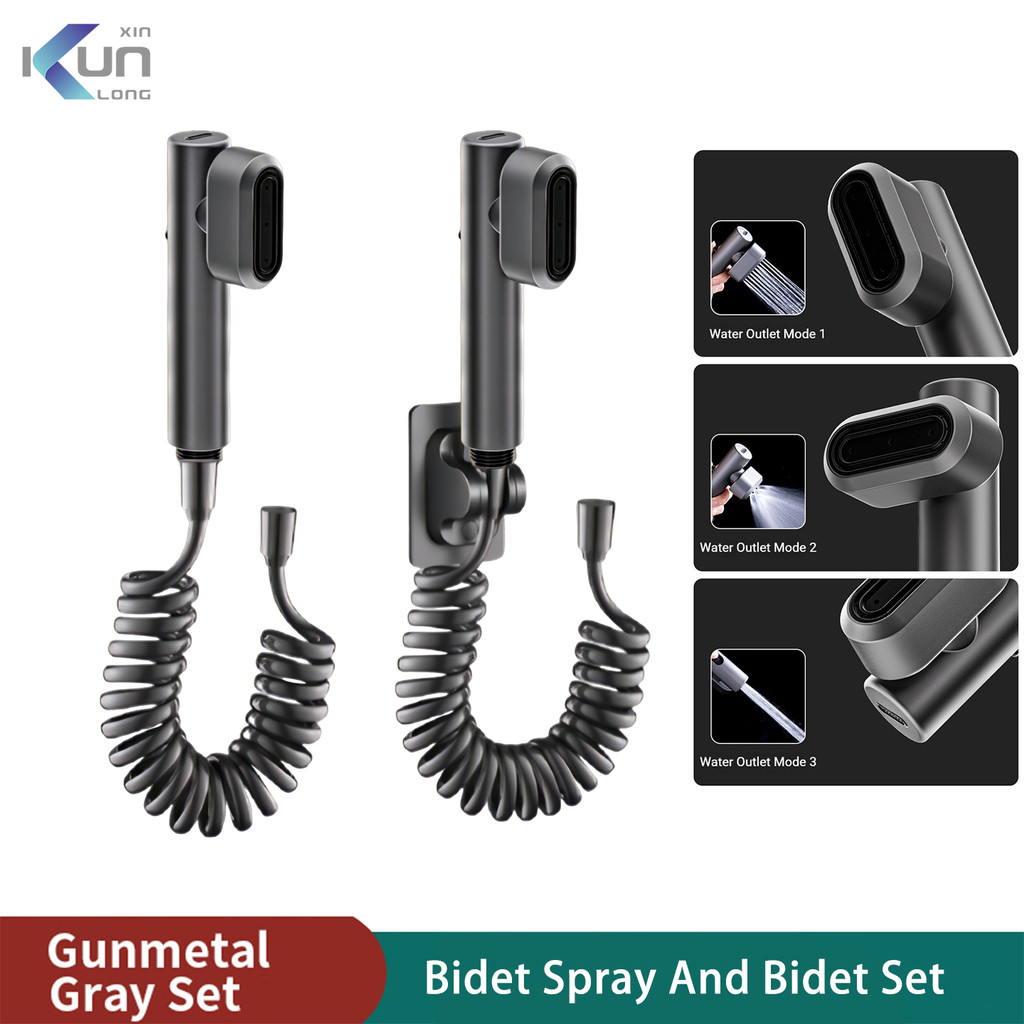 Xinkunlong ไม่มีการเจาะติดตั้ง Travel Artifact ความดัน Boosting Bidet Sprayer ชุดท่อสําหรับห้องน้ําห้องส้วม