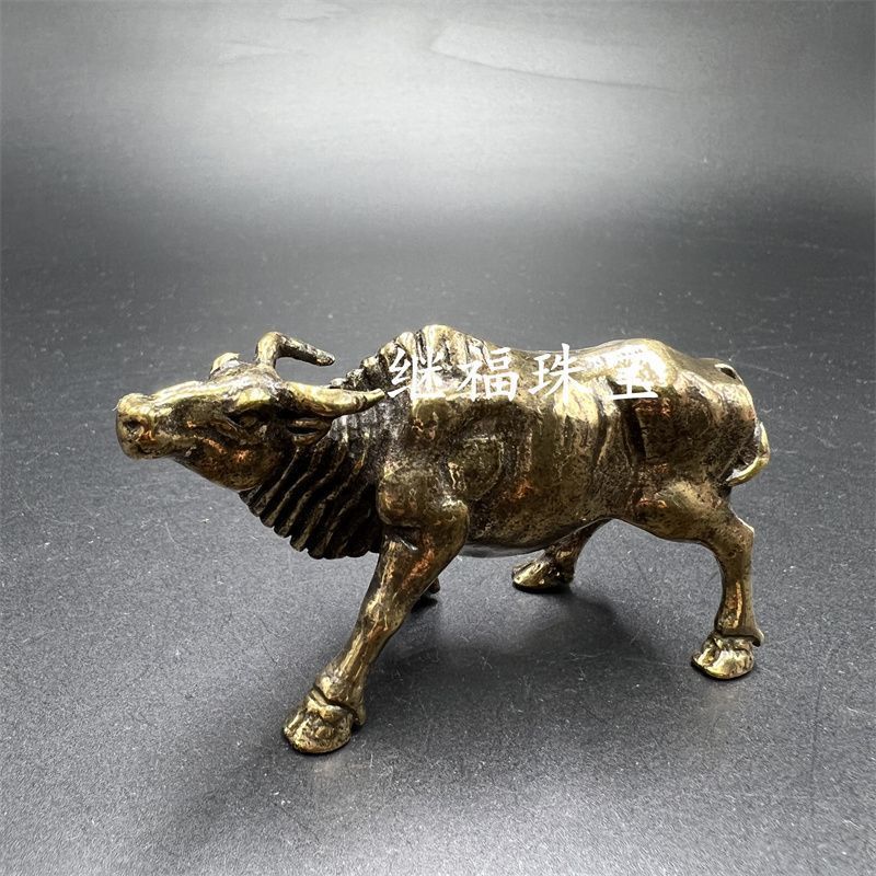 Retro Alloy ทองแดงวัวเครื่องประดับ Ox Zodiac Buffalo หัตถกรรม Zodiac โบราณ Bronzeware คอลเลกชันห้องน