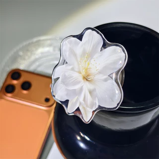 Original Flower Phone Stand Rose Lily Clover Airbag Telescopic Griptok Ins Fashion Lotus Phone Holder