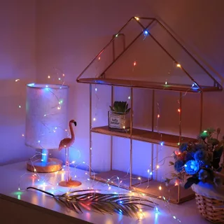 ไฟดาว LED เส้นลวดทองแดง กันน้ำ ใช้ถ่าน AA แสงหลายสี วอร์มไวท์ ขาว เหมาะตกแต่งปาร์ตี้