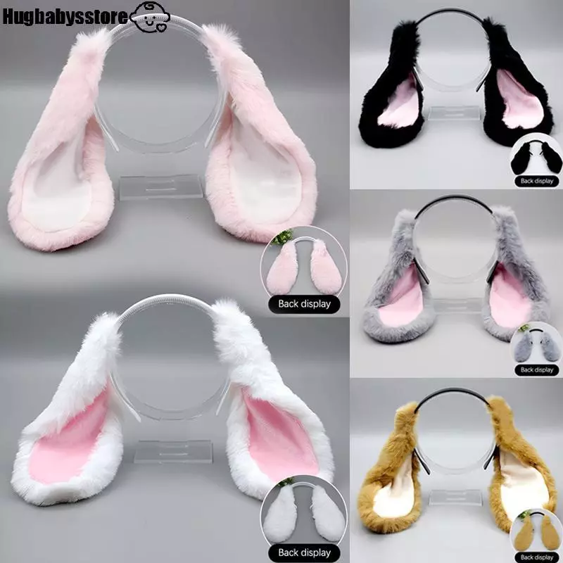 [Hugbabys-t] น่ารักกระต่ายหูตุ๊กตากระต่ายผม Hoop Headwear คอสเพลย์เครื่องแต่งกายอุปกรณ์เสริมผมสําหรับผู้ใหญ่ Party