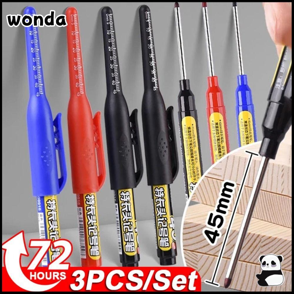 WONDA Long Nib Head Markers Pen, Paint Markers 45mm Deep Hole Extended Marker Pen, กันน้ํามัลติฟังก์ชั่น Long Nib Scriber