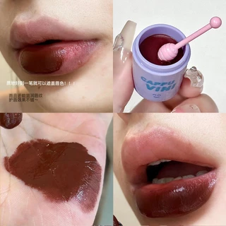 CALYNEA 3 ชิ้น / เซต แก้วชานม เคลือบริมฝีปาก ไวท์เทนนิ่ง กระจก ลิปกลอส น้ําธรรมชาติ ลิปกลอส เจลลี่ ลิปสติก