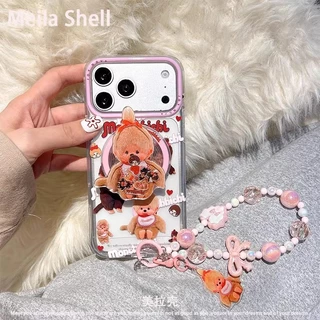 Matte Monchhichiเคสโทรศัพท์แม่เหล็กสําหรับiPhone 17 Pro Max/16/15 Pro Max/14/14 Pro Maxหรูหราผู้หญิงฝาครอบการ์ตูน,กันกระแทกเต็มรูปแบบ