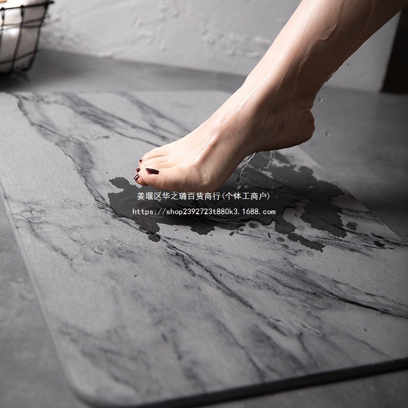 หลังคา Hualien Hard Diatom Mud Foot Mat ประตูห้องน้ํา Diatom Earth Mat สาหร่ายทะเลเสื่อดูดซับ Quick-