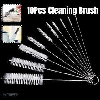 10Pcs/set Long Straw Brush Nylon Pipe Tube Cleaner Test Tube Bottle Washing Cleaner Bristle 