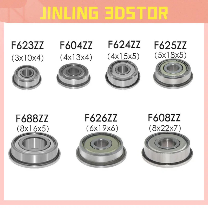 แบริ่งบอลหน้าแปลน F604ZZ F623ZZ F624ZZ F625ZZ F684ZZ F688ZZ 3D เครื่องพิมพ์ชิ้นส่วน Deep Groove Pull
