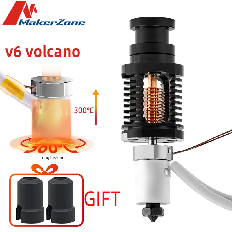 ใหม่คุณภาพสูง V6 เซรามิคความร้อน Core Hotend Bimetal heatbreak Hardened หัวฉีดเหล็กใช้งานร่วมกับ E3D