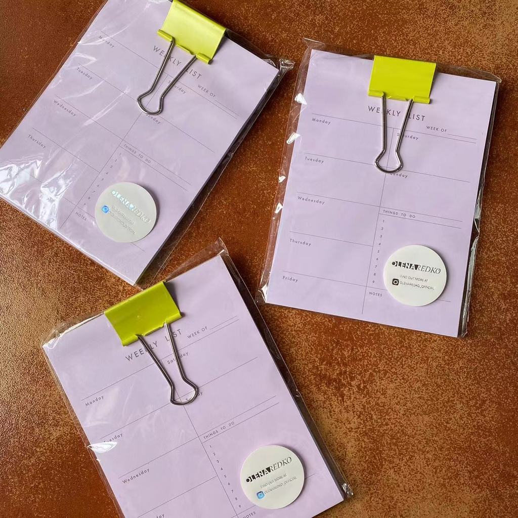 Weekly Plan Strap Clip Weekly Time Management Notepad ทํารายการให้การจัดการ Schedule Notebook Memo N