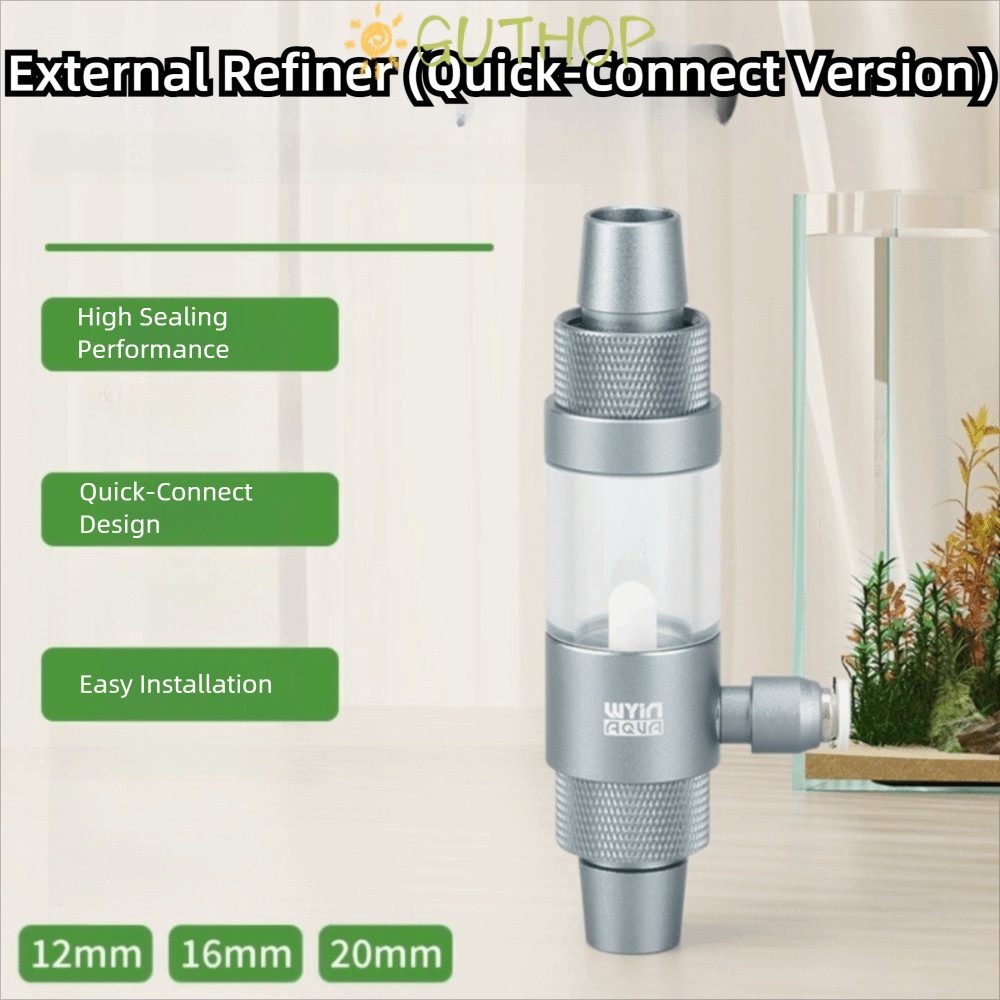 GUTHOP CO2 เครื่องพ่นยาภายนอก, การใส่ออกฤทธิ์อย่างรวดเร็วตู้ปลา CO2 ดิฟฟิวเซอร์, ติดตั้งง่ายป้องกันก