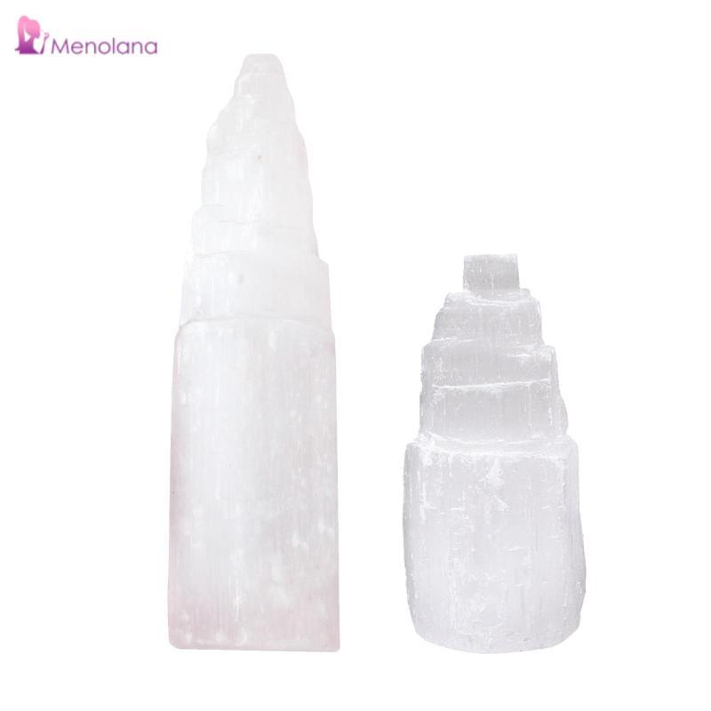[Menolana] คริสตัลเซเลไนต์สีขาวธรรมชาติแท่งชิปยิปซั่มแร่หยาบ Reiki