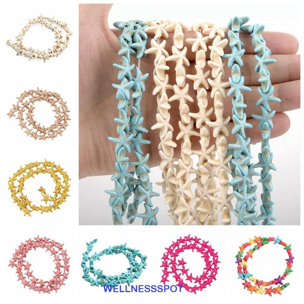 WELLNESSSPOT ลูกปัดหินสีปลาดาว Turquoise สำหรับสร้อยข้อมือ DIY มืองานคุณภาพ