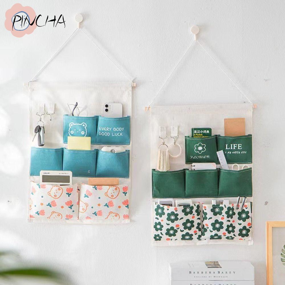 กระเป๋าแขวน PINCHA, กระเป๋าเก็บของติดผนังกันน้ํา, มัลติฟังก์ชั่นเหนือประตูหลายกระเป๋าข้างเตียงออแกไนเซอร์หอพัก