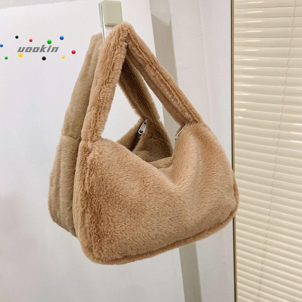 UOOKIN Fluffy Totes Autumn Winter Lady Fashion Handbag