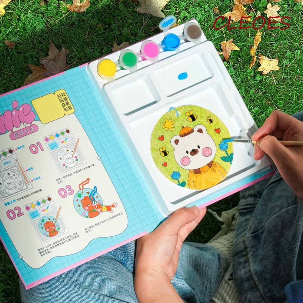 CLEOES DIY Puffy Paint Kit, พร้อมขาตั้ง Puffy Effect Drawing Pens Kit, Interactive Play ปากกาที่มีสี