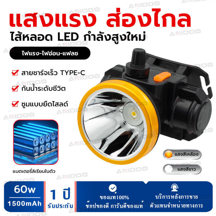 ไฟฉายคาดหัว150W แสงขาว ไฟฉายLED แรงสูงสปอตไลท์ ไฟฉายชาร์จไฟบ้าน ไฟคาดหัว กันน้ำ ใช้งานลุยฝนได้ ไฟฉายเดินป่า