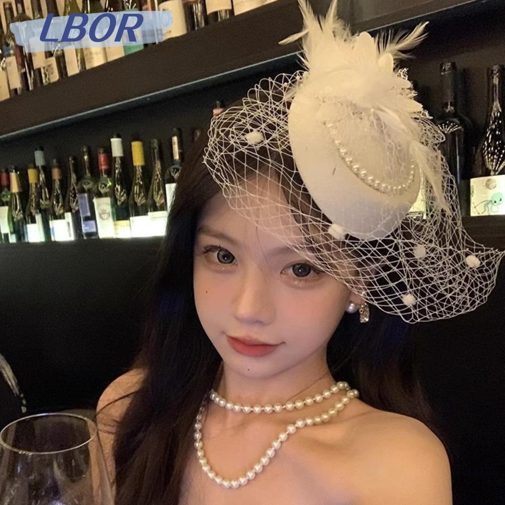 หมวกผ้าคลุมหน้ามุกและดอกไม้หรูหรา สำหรับงานแต่งงาน fascinator สำหรับผู้หญิง
