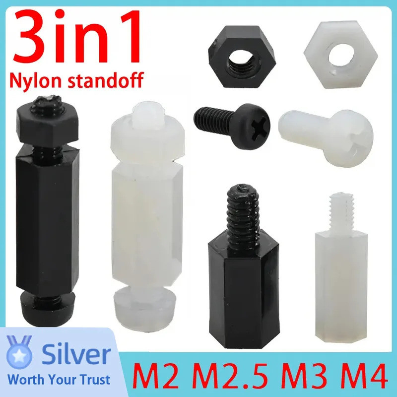 M2 M2.5 M3 M4 Nylon Motherboard Standoff PCB Support Circuit Board Column Rack Pillars Spacer Plasti