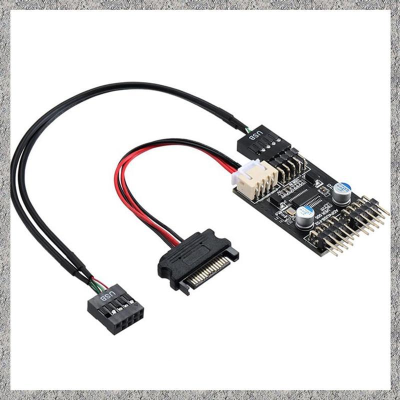 9pin USB Connector 1 ถึง 2 USB Extension Cable USB HUB USB2.0 9Pin Header Connector Adapter พร้อมสาย