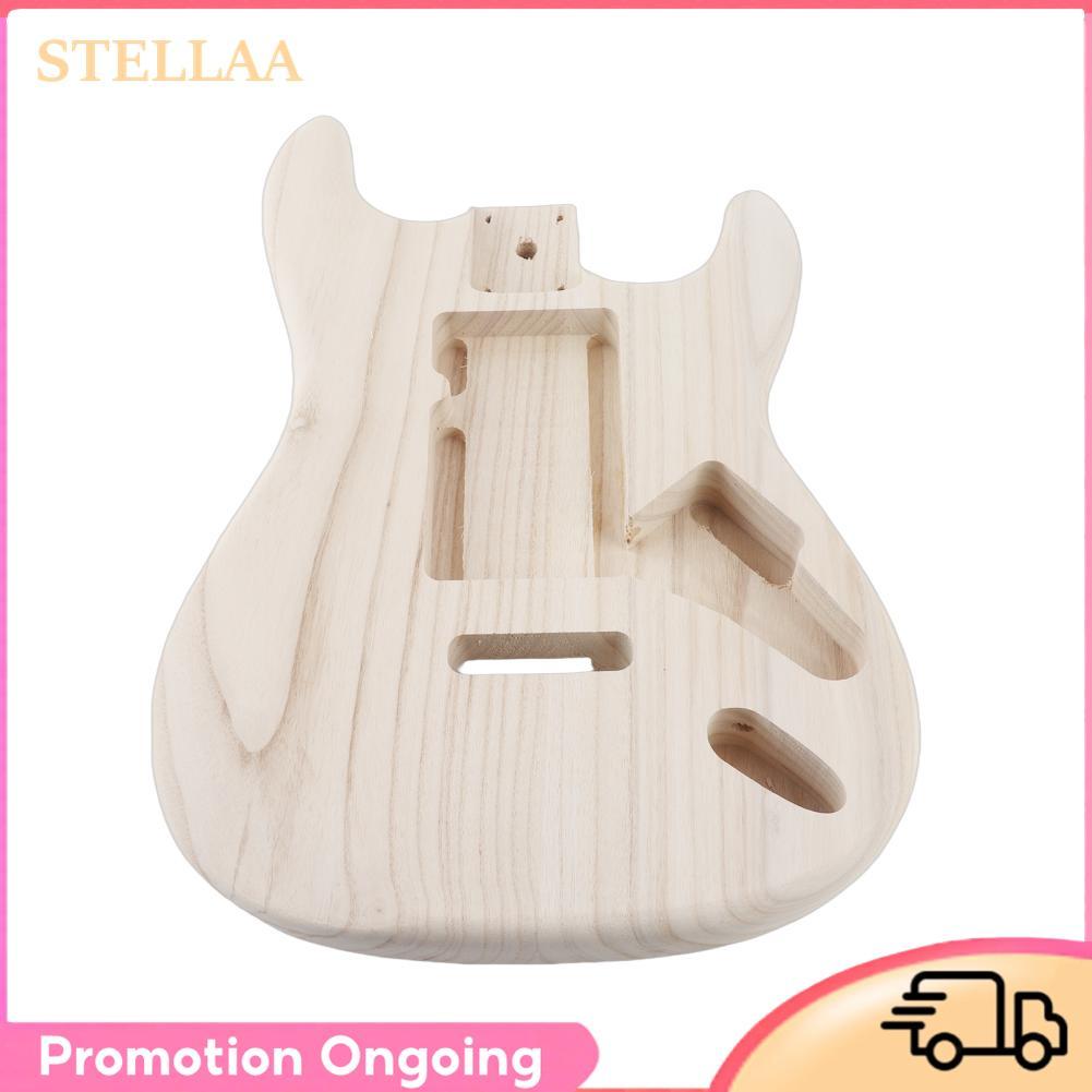 Stellaa กีตาร์ Barrel Body Maple ขัดไฟฟ้าที่ยังไม่เสร็จสำหรับ ST อุปกรณ์เสริม