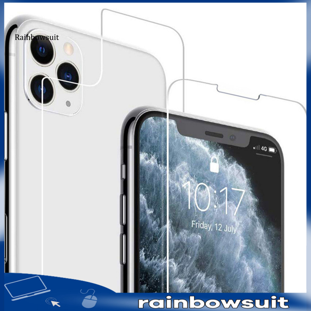 [RB] กระจกนิรภัย 9H ฟิล์มป้องกันโทรศัพท์ด้านหน้าและด้านหลังสําหรับ iPhone 11 Pro Max