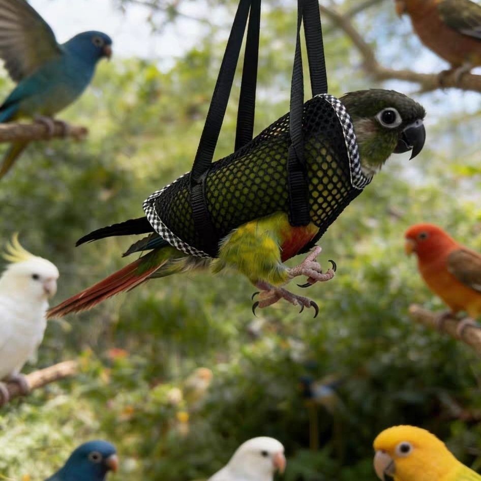 ตาข่ายระบายอากาศ Parrot Tote Bag Bird Walking Bag Bird Walking Handy Tool Parrot Outing Bag Handle B