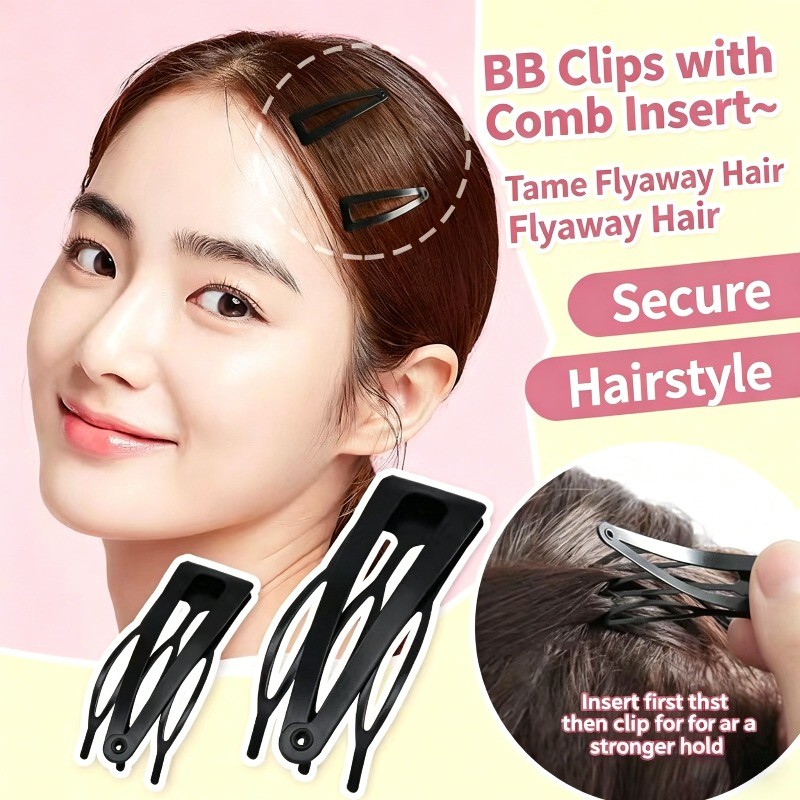 หวีสีดำ Bb กิ๊บติดผมระดับไฮเอนด์และคลิปผมขนาดเล็ก เครื่องประดับผม