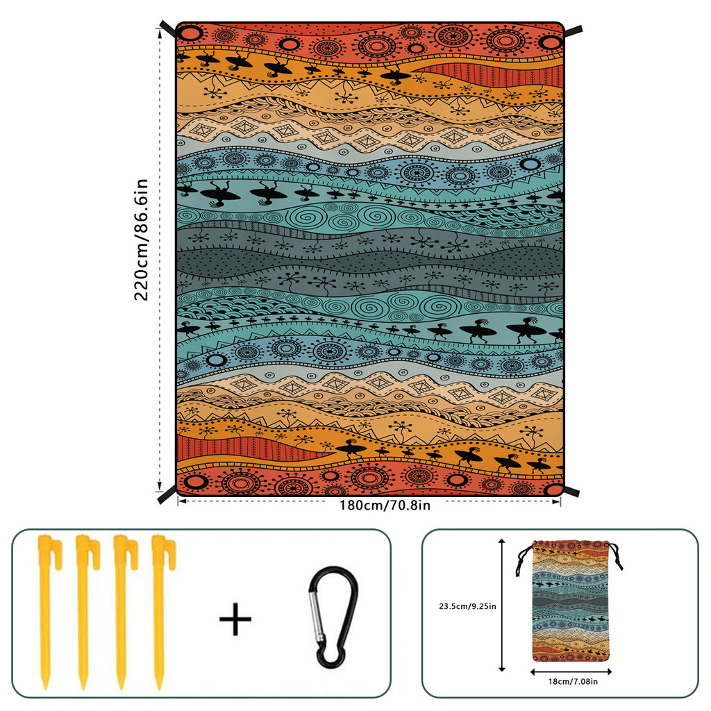 SOD7 ราคาต่ํา Seckill Cross-Border Bohemian Beach Mat Moisture-Proof Mat เบาะกลางแจ้งเสื่อปิกนิกเต็น