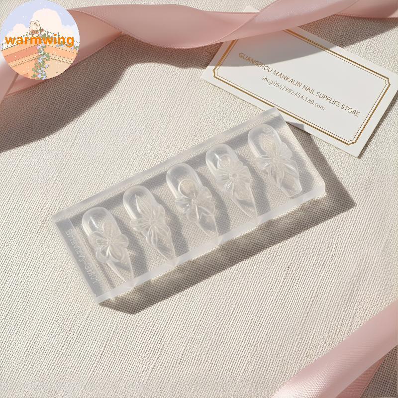 Warmwing ซิลิโคน 3D Hibiscus ดอกไม้เล็บแม่พิมพ์สําหรับเรซิ่น Art Professional DIY เล็บเครื่องมือสําห