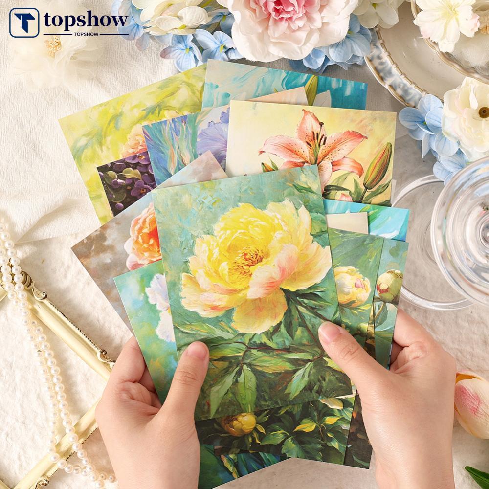TOPSHOW 10 แพ็คมุมดอกไม้ Town Series น่ารัก Retro บรรเทาตกแต่งกระดาษ Memo Pad Journal Scrapbooking ว