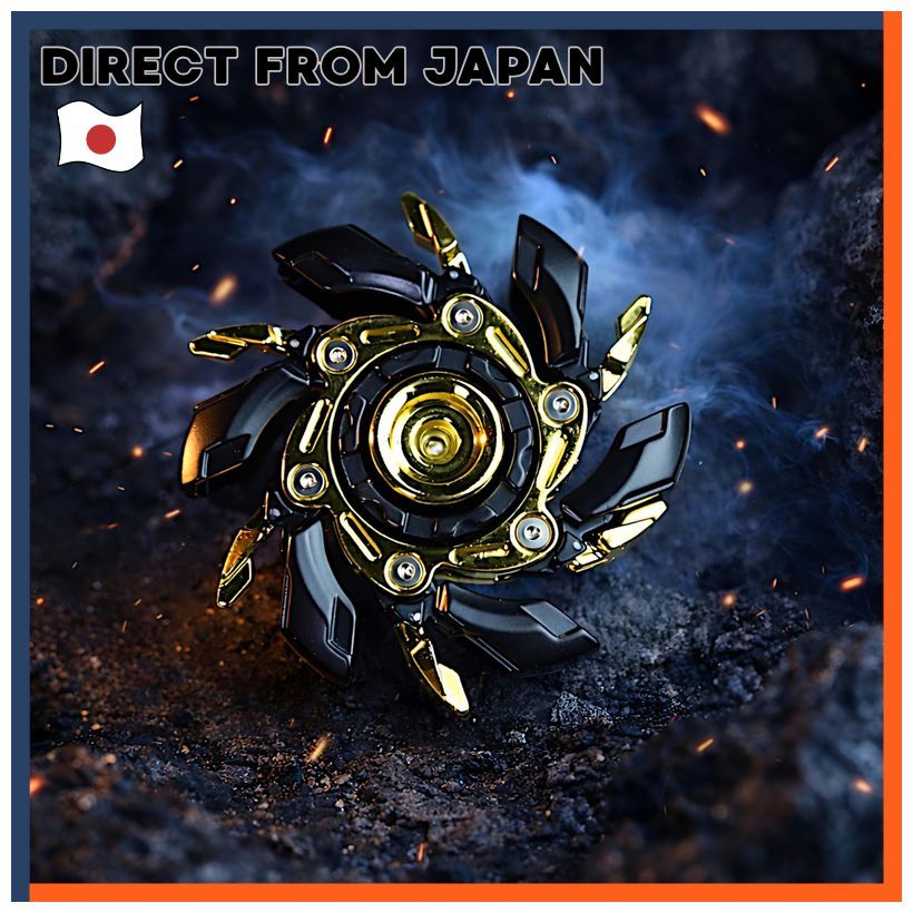 Flatland Fidget Toy Metal Alloy Gadget Adult Stress Relief Sensory Spinner Black Gold