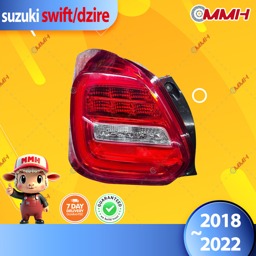 Suzuki dzire swift ไฟท้าย LED 18-22 เสื้อ​ไฟท้าย ไฟท้าย​แต่ง ไฟท้ายไฟเบรค​ ไฟเลี้ยว Taillamp Taillight ไฟท้าย​ พร้อมทับทิม ไฟท้ายกันชนหลังสําหรับ​ ทับทิมในฝาท้ายไฟท้าย ไฟเบรก ไฟสัญญาณเตือน